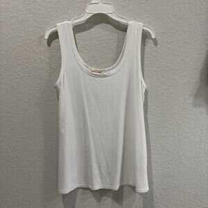 Johnny Was Calme White Tank Top Women’s Large Bamboo Blend Sleeveless